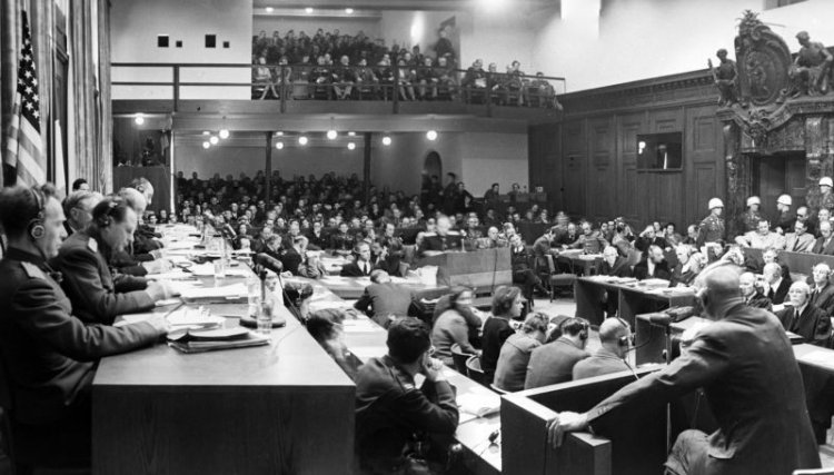 The Nuremberg trials laid the foundation for the development of a new branch of law, that is, international criminal law and justice. The principles that formed the basis of the Charter of the International Military Tribunal were affirmed by UN General Assembly Resolution 96 of December 11, 1946, as generally recognized rules of international law. Photo: Courtroom No. 600 of the Nuremberg Palace of Justice. Court session of the International Tribunal. Image source: RIA Novosti.