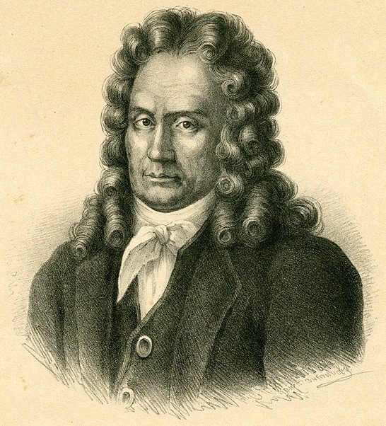 Laurentius Lavrentyevich Blumentrost. Engraving by P. K. Konstantinov (1830-1890) based on a lithography by P. A. Andreev, 1837