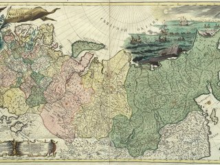 General map of the Russian Empire, 1745. Source: Wikipedia