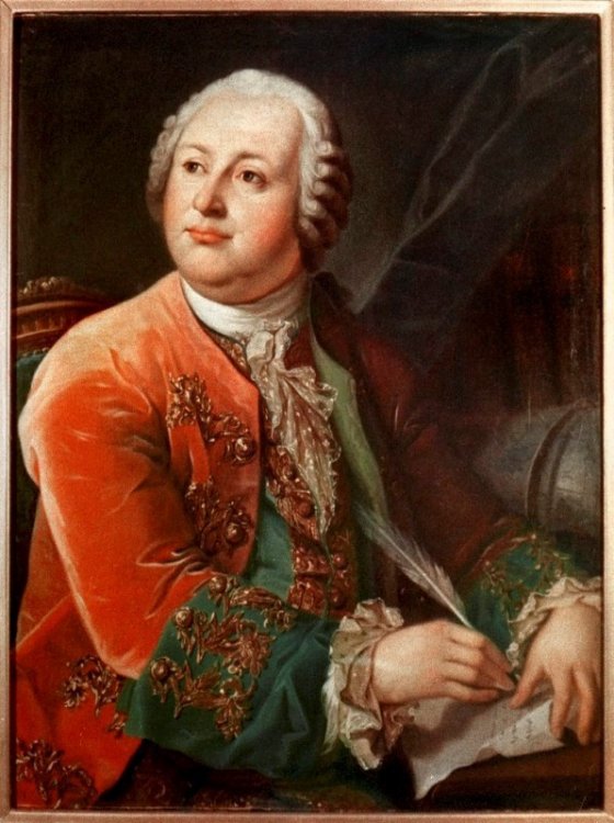 Portrait of M.V. Lomonosov. Copy of L.S. Miropolsky from the work of G.K. von Prenner 1787 St. Petersburg. MAE RAS. Source: Wikipedia
