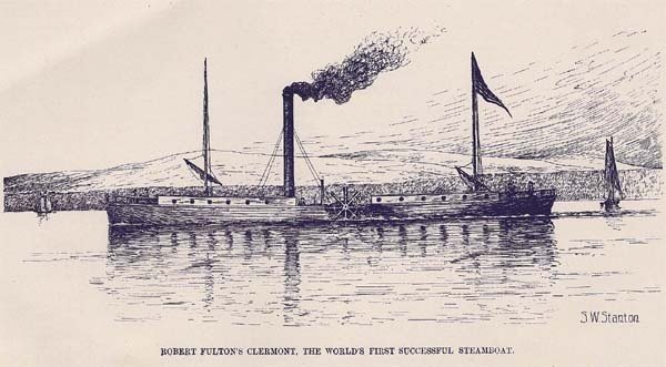 В 1809 г. Роберт Фултон запатентовал пароход